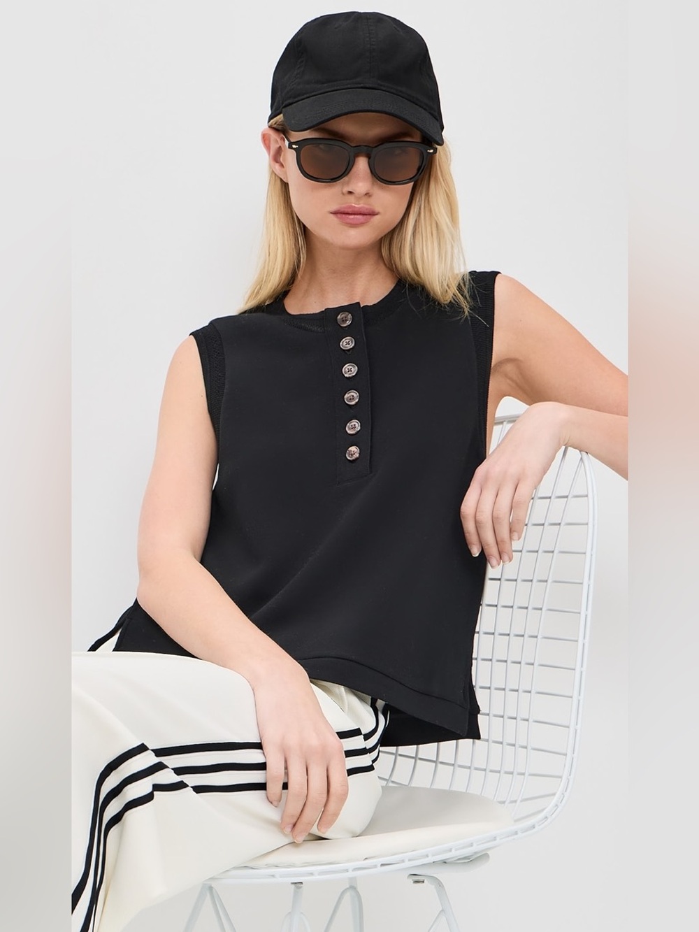 NWT VARLEY Marla Button Placket Tank